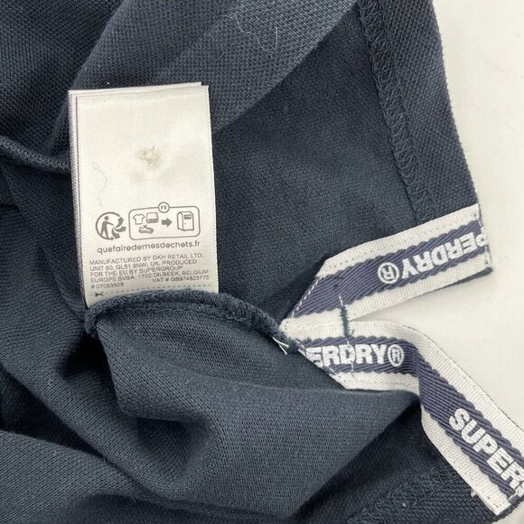 Superdry‎ Men's Classic Embossed Pique Polo shirt Size XL Black - Picture 10 of 10